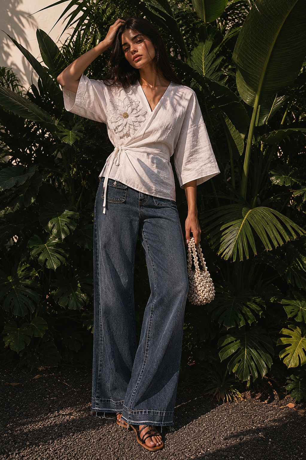 Women's Linen Wrap Cardigan