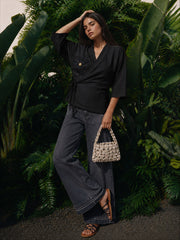Women's Linen Wrap Cardigan