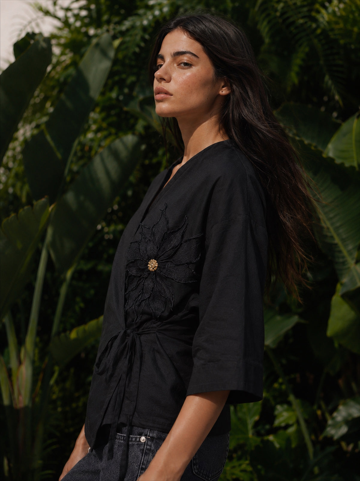 Women's Linen Wrap Cardigan