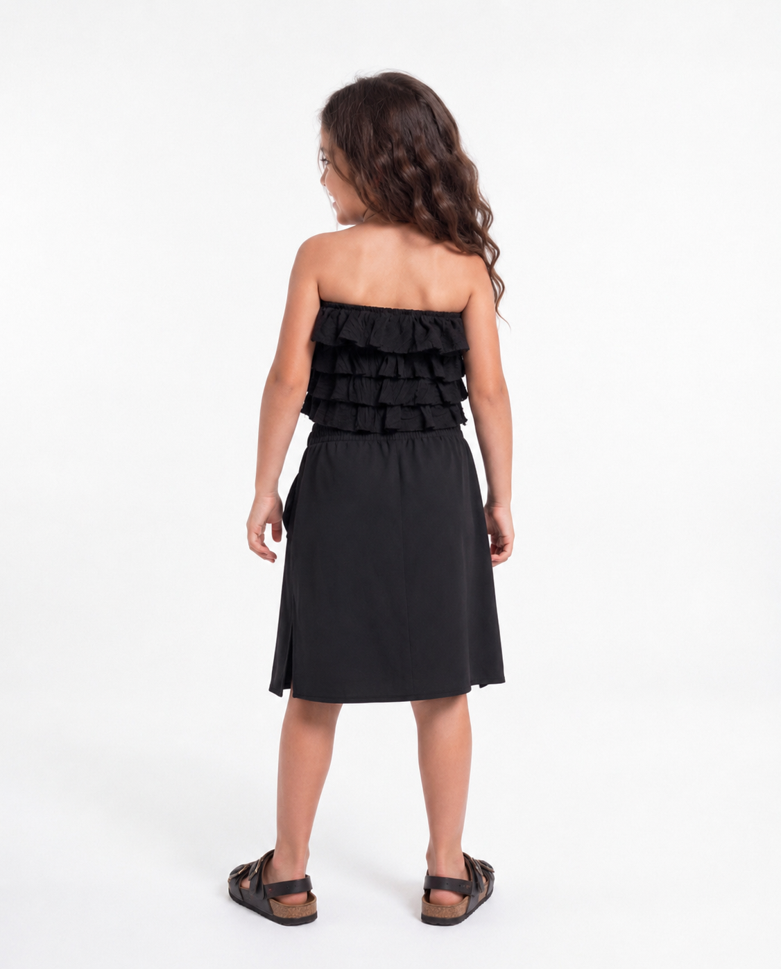 Girl ruffles tube top
