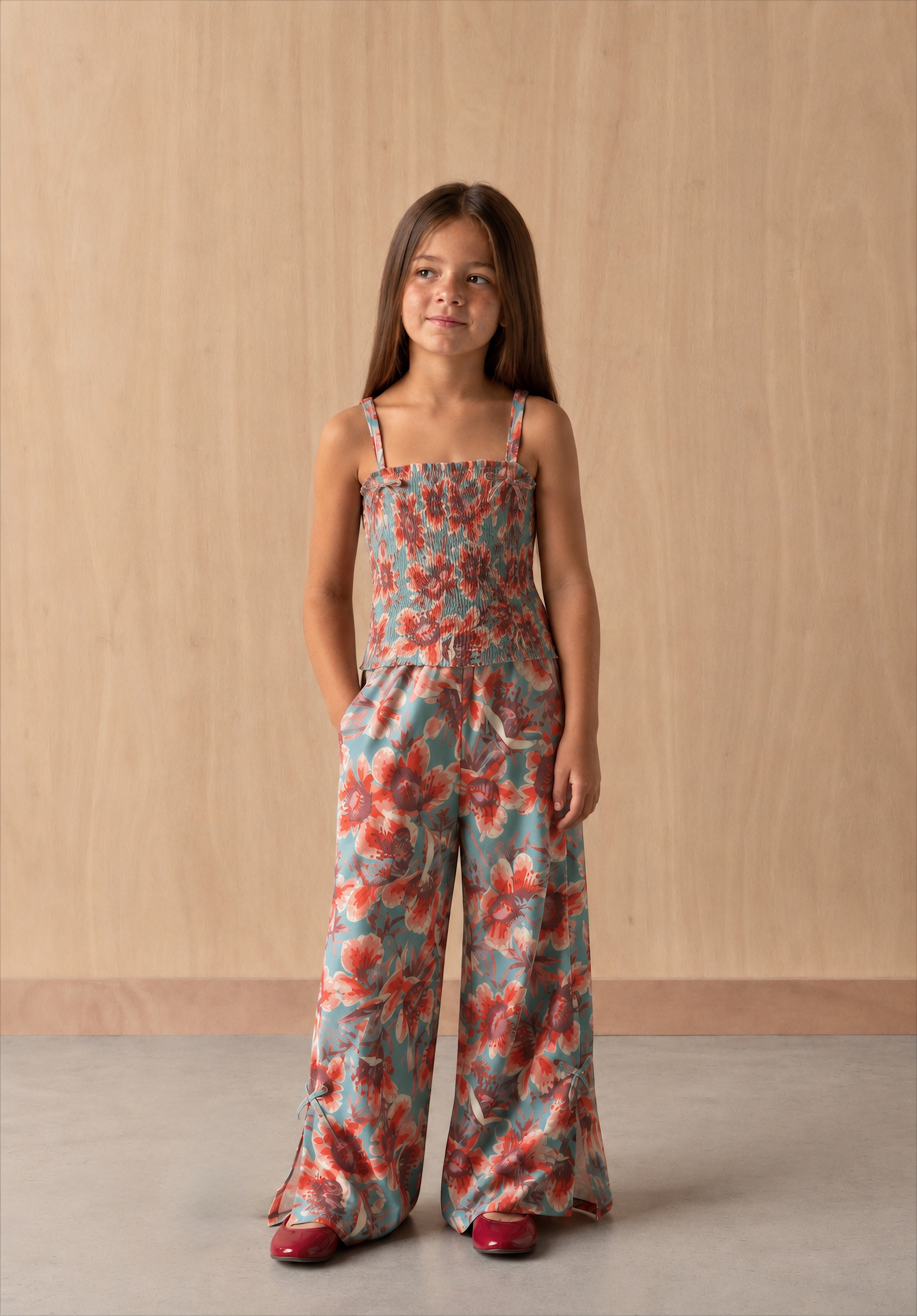 Girl pants with folded leg