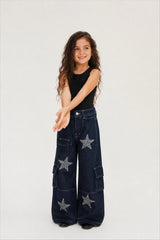 Girls' "Star Cargo" Denim Pants