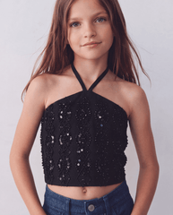 Girls' "Night Spark" Beaded Halter Top