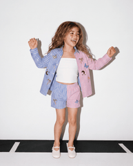 Girls' "Split Stripe" Patch Shorts