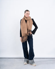 Wide Fringed Scarf