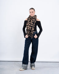 Leopard Fringed Scarf