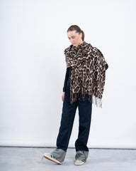 Leopard Fringed Scarf