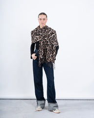 Leopard Fringed Scarf