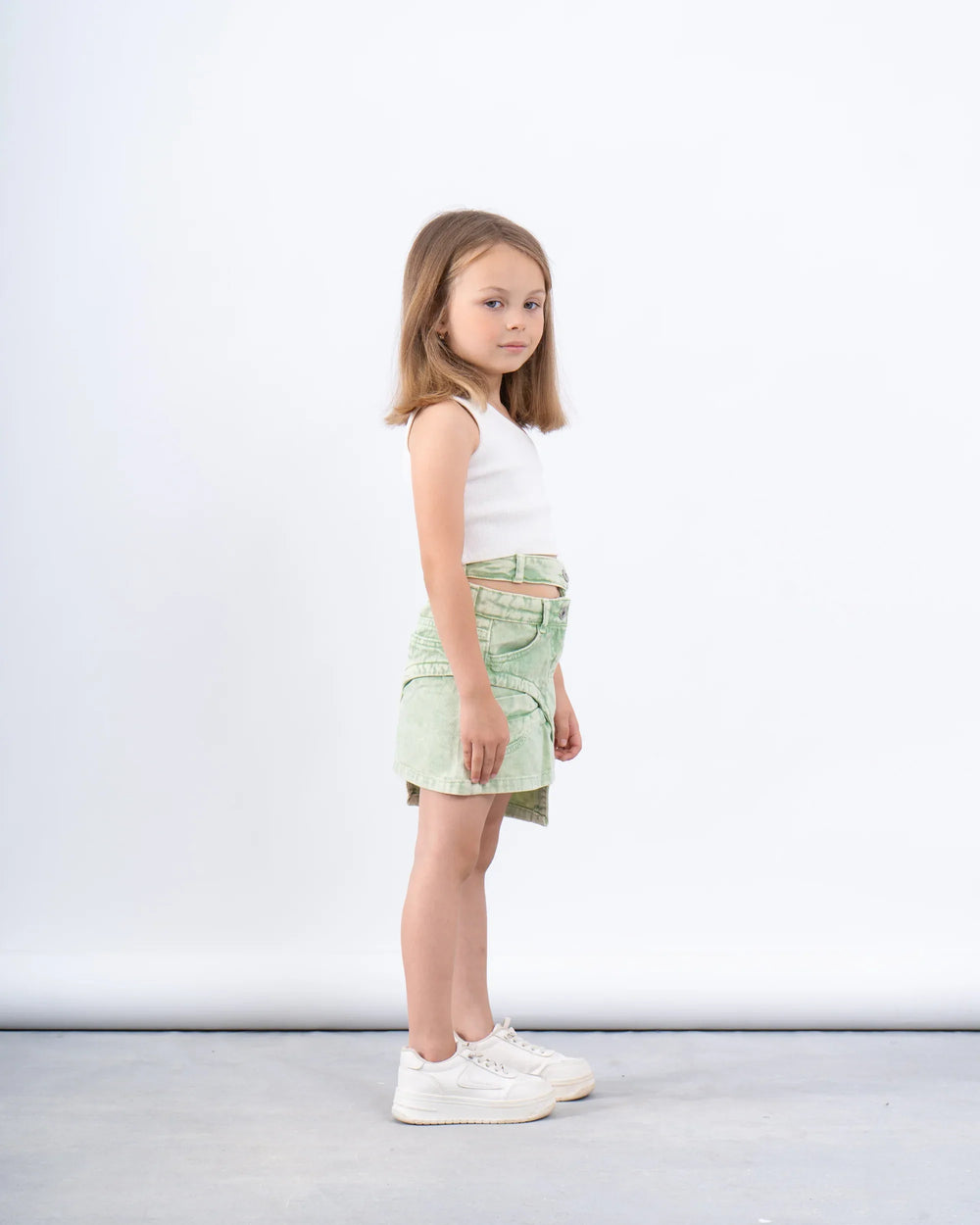 Washed Effect Asymmetric Skirt - Venti