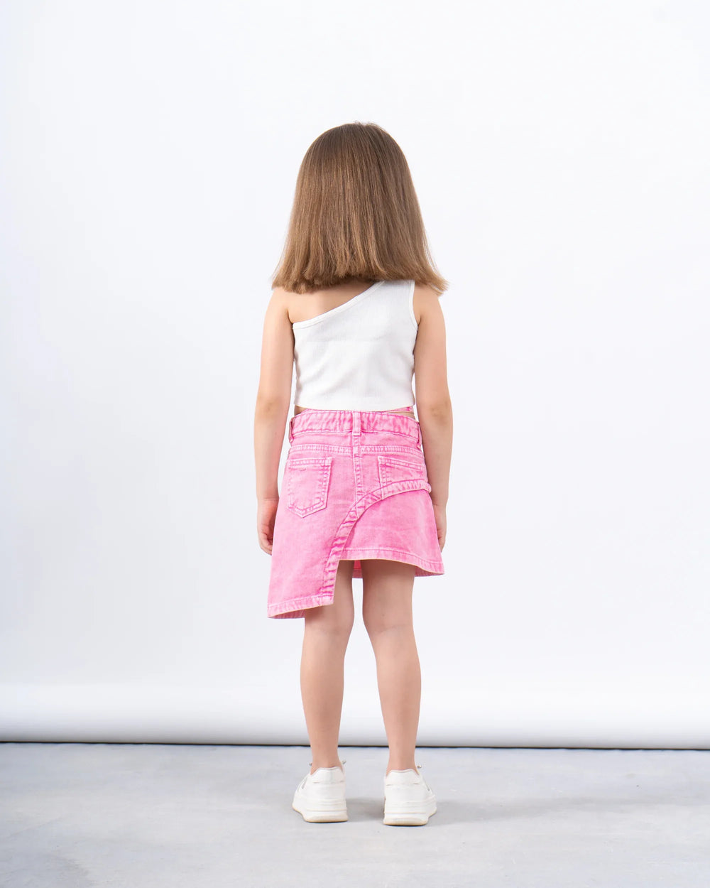 Washed Effect Asymmetric Skirt - Venti