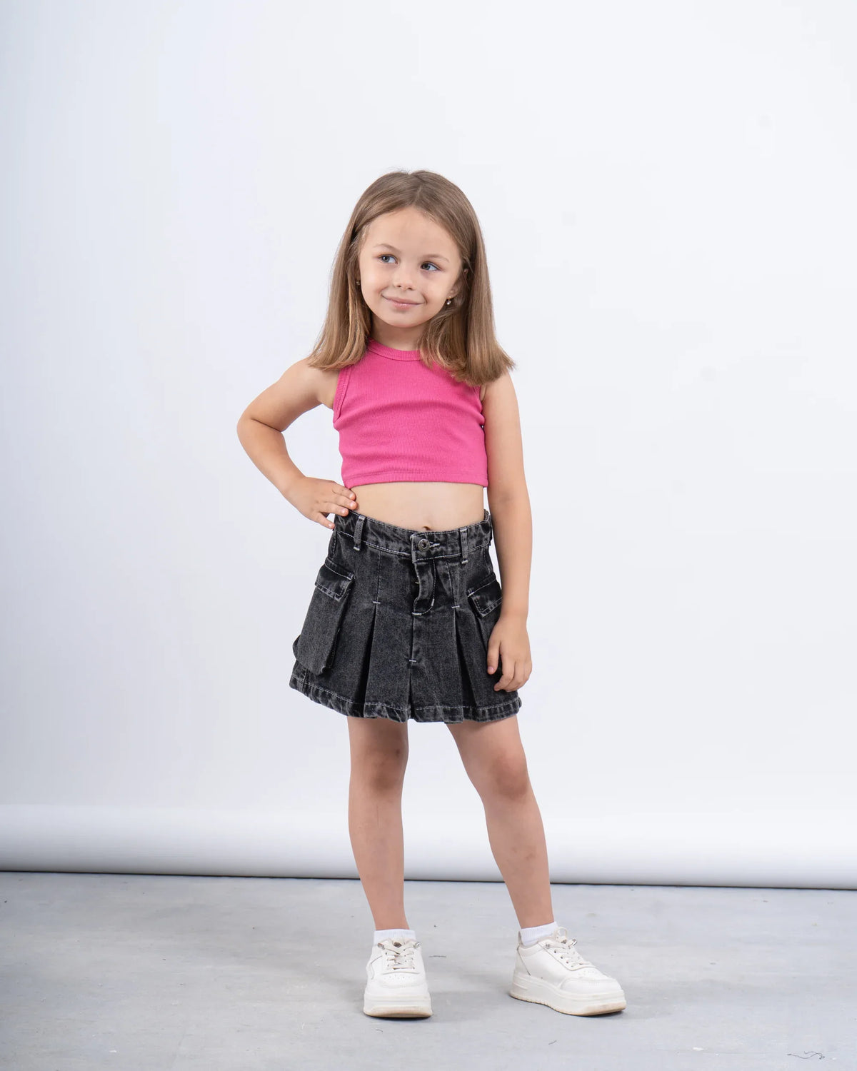Denim Pleated Skort - Venti
