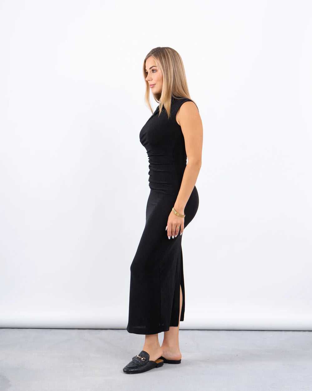 Sleeveless Maxi Dress With Ruched Detail - Venti