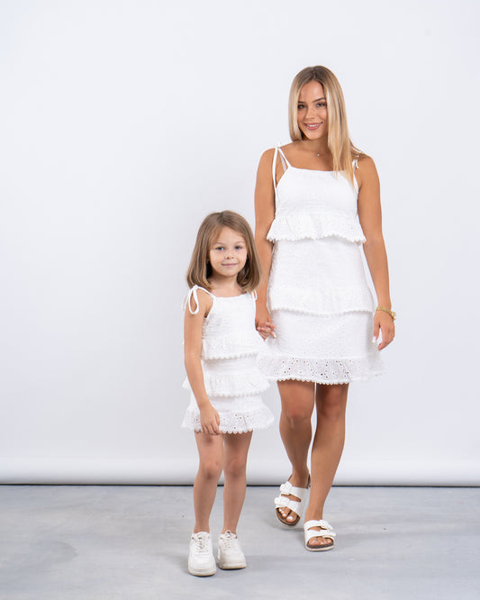 Tiered Broderie Dress