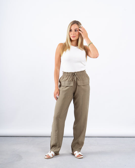 High-Waisted Cargo Pants
