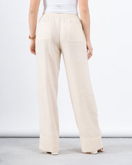 Linen Shimmering Wide-Leg Pants