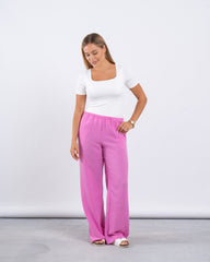 Linen Wide-Leg Pants
