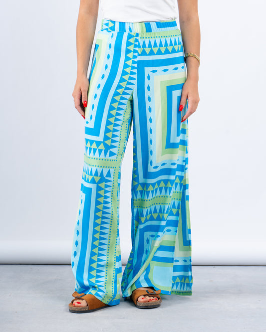 Printed Wide-Leg Pants