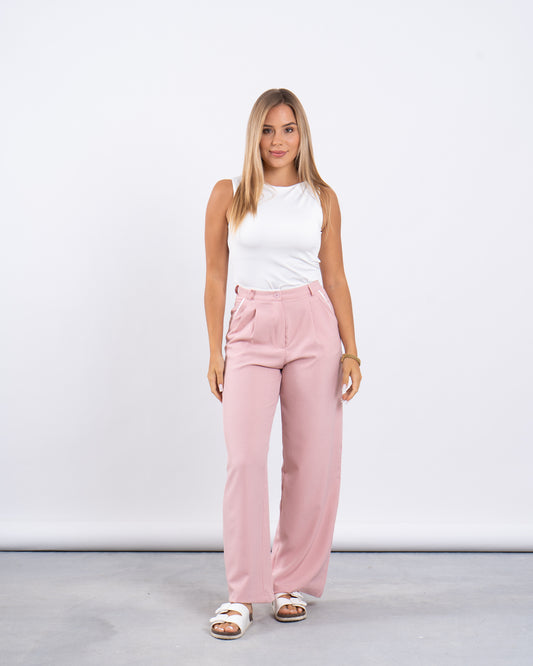 High-Waist Pleated Pants