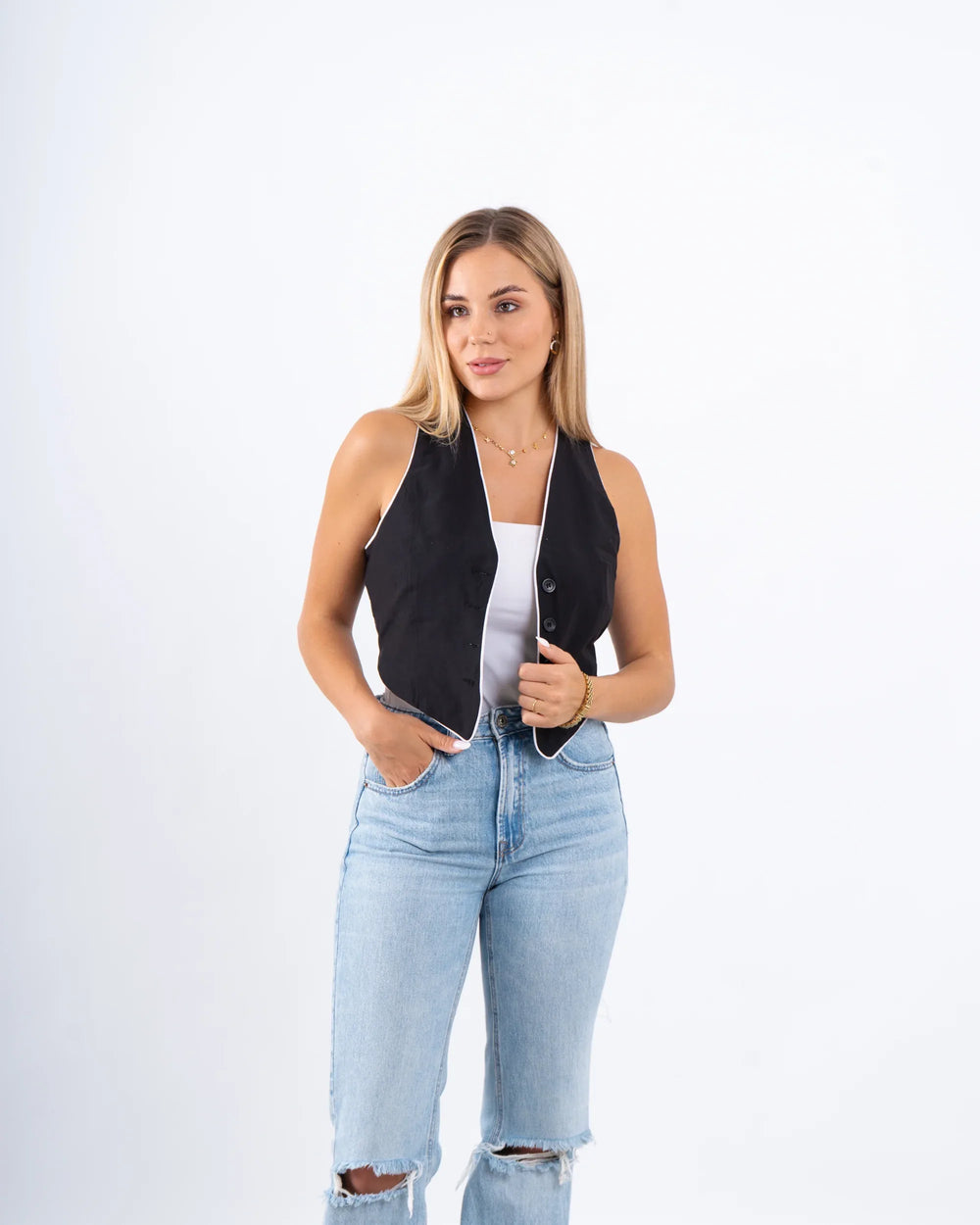 Piped Buttoned Vest - Venti