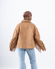 Fringe Detail Twill Jacket