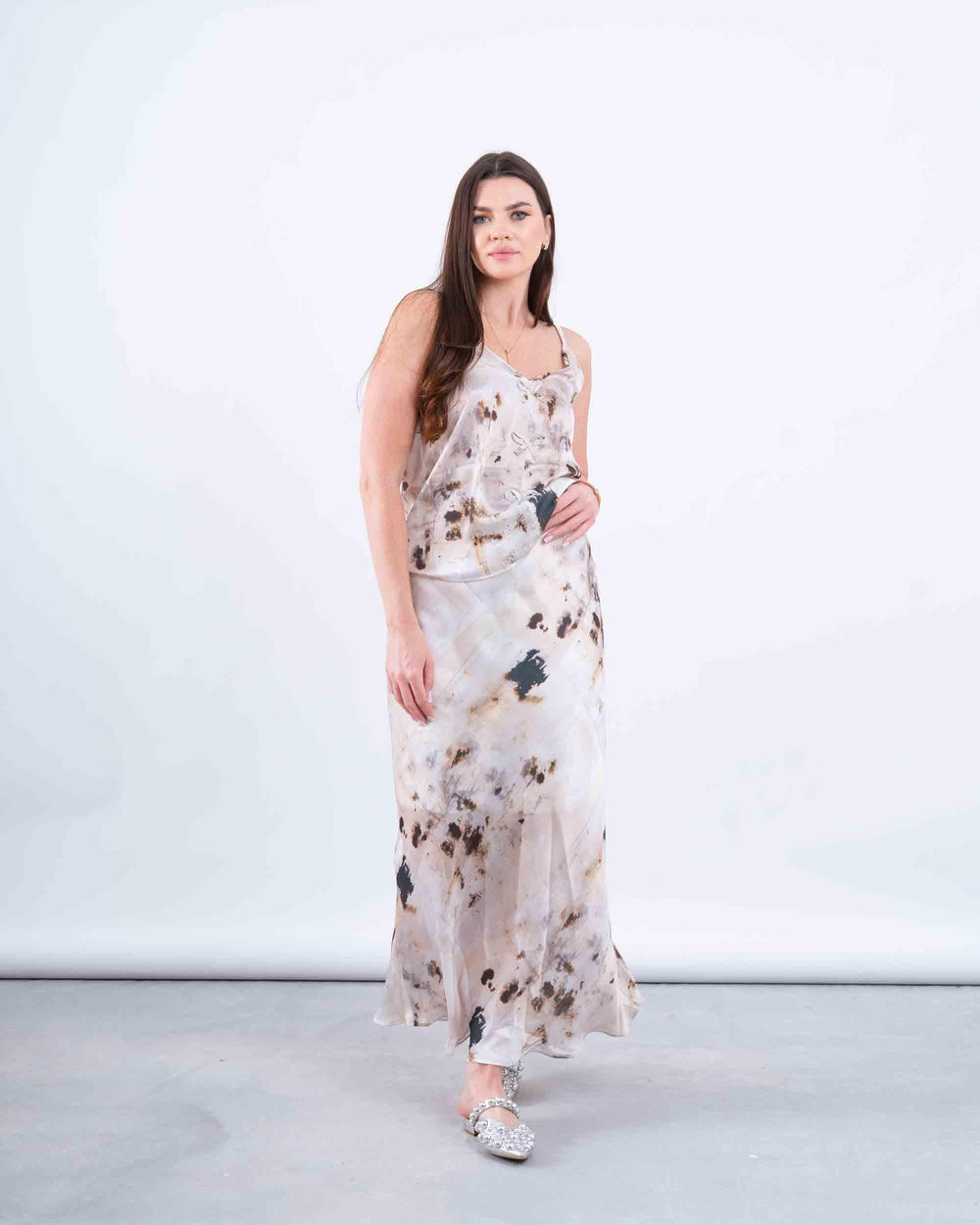 Printed Satin Maxi Skirt - Venti