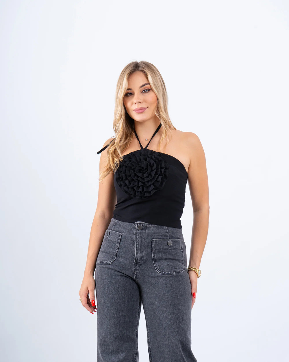 Pop-Out Flower Halter Top - Venti