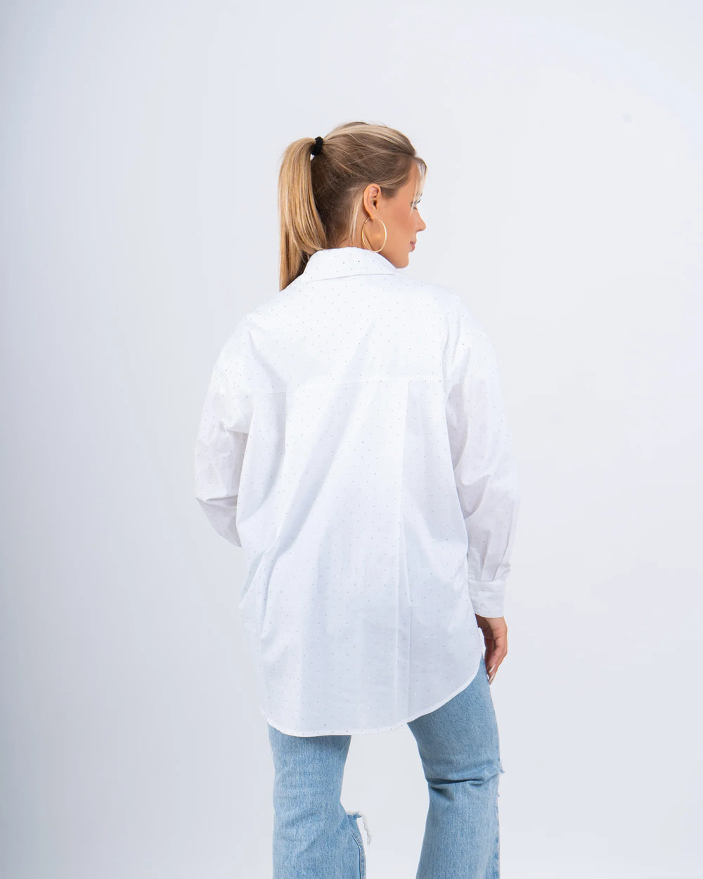 Sparkling Embellished Oversized Shirt - Venti
