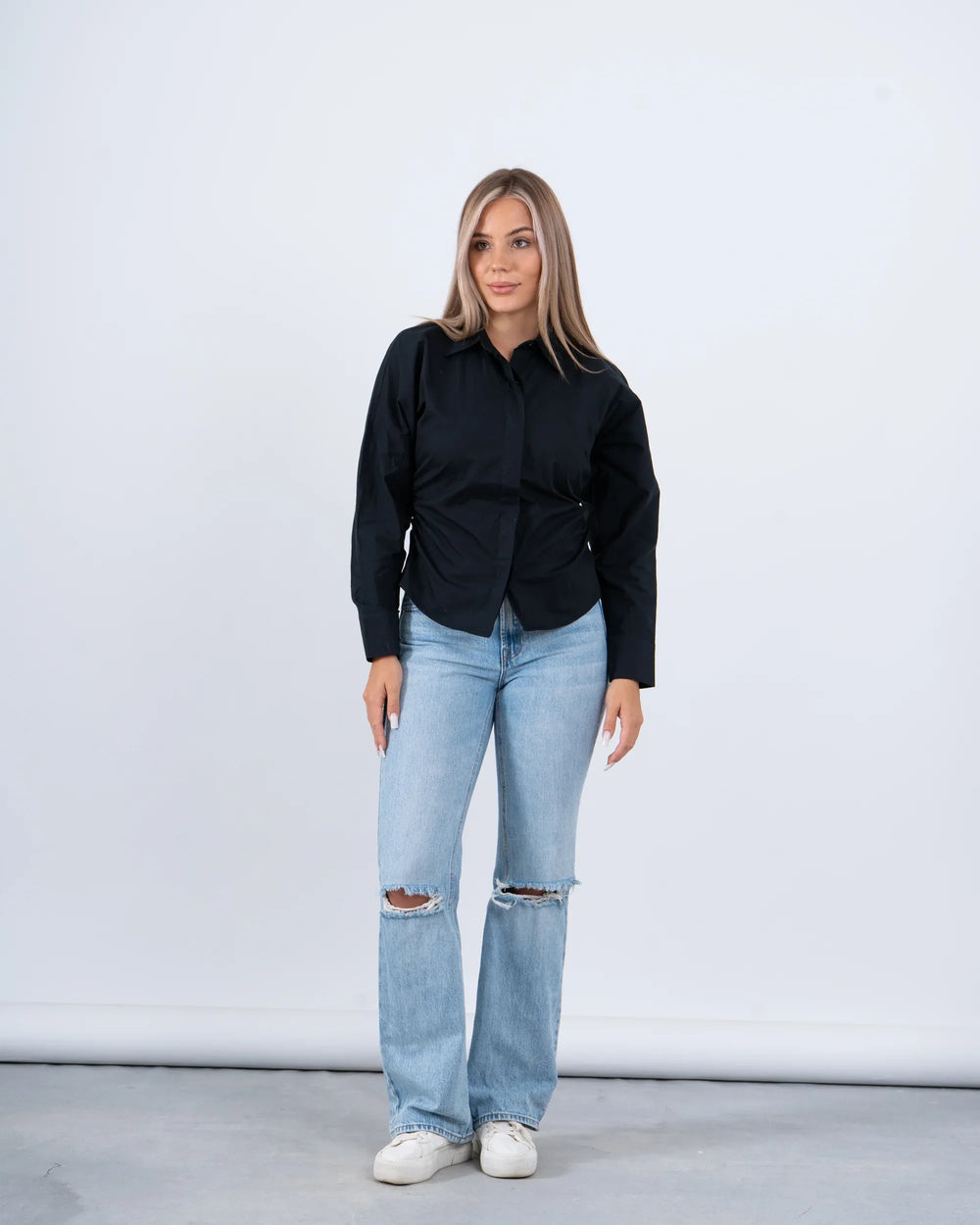 Ruched Waist Fitted Shirt - Venti