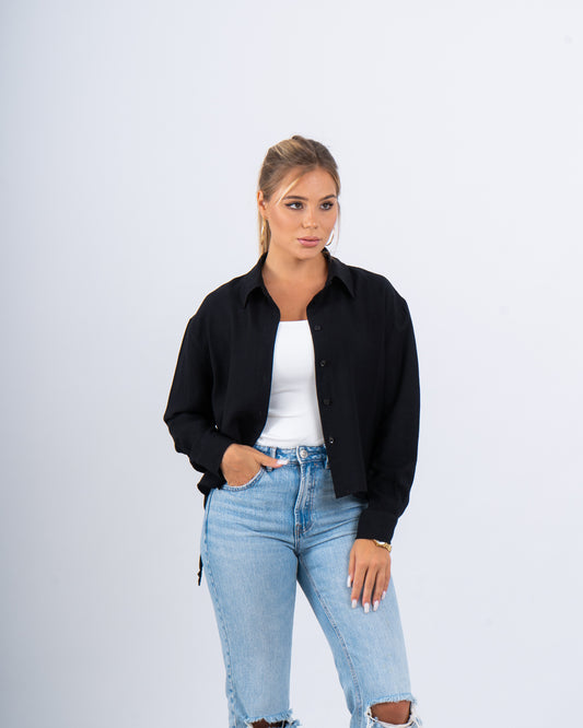 Drawstring Detail Textured Shirt
