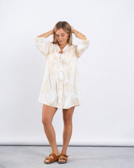Women metallic print beach cov