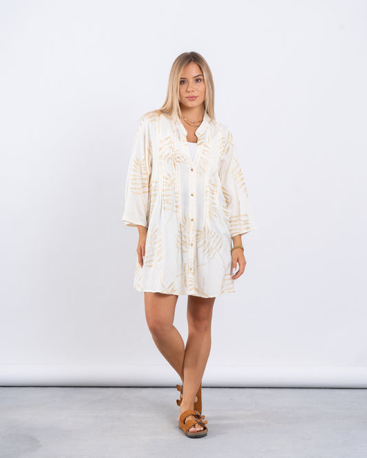 Women metallic print beach cov