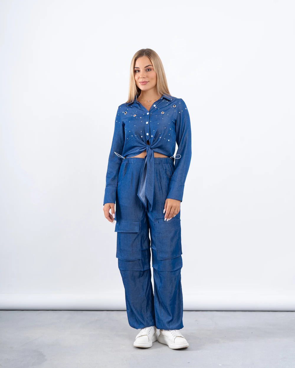 Embellished Tie-Front Shirt - Venti