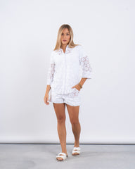 Eyelet Button-Down Shirt