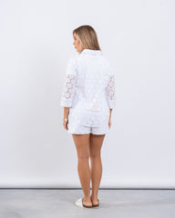 Eyelet Button-Down Shirt
