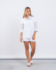 Eyelet Button-Down Shirt
