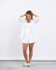 Eyelet Button-Down Shirt