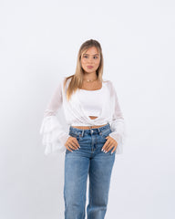 Ruffle Wrap Top