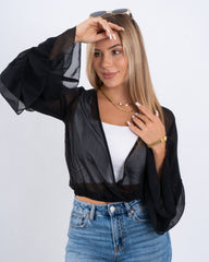 Ruffle Wrap Top