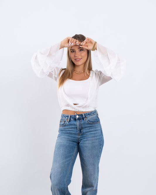 Ruffle Wrap Top