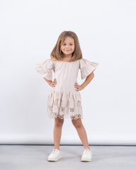 Off-Shoulder Dress With Lace Trim