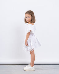 Off-Shoulder Dress With Lace Trim