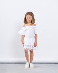 Off-Shoulder Dress With Lace Trim
