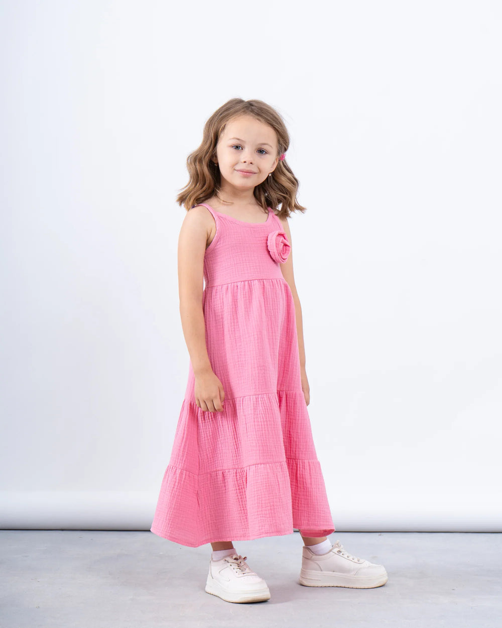 Tiered Maxi Dress With Flower Detail - Venti