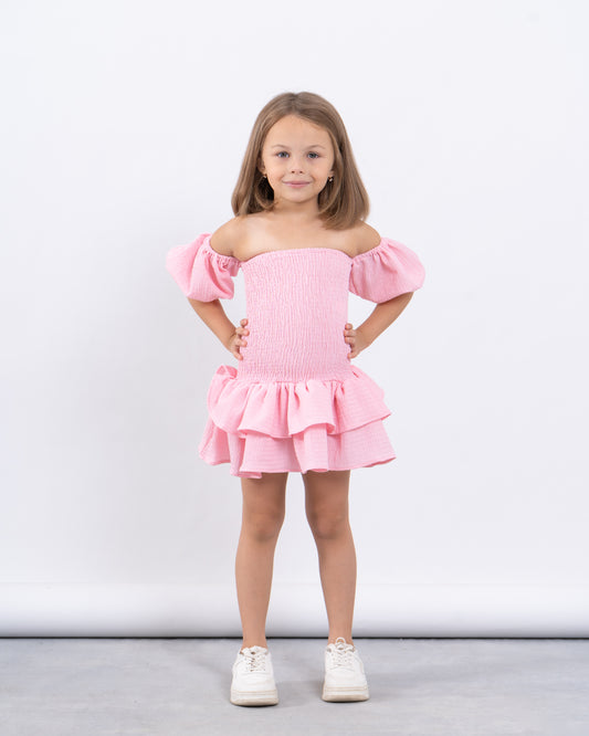 Smocked Off-Shoulder Dress