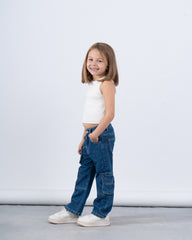 Pockets Cargo Denim Pants