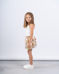Floral Tiered Ruffle Skirt