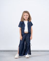 Side Bow Tie Pants With Slit