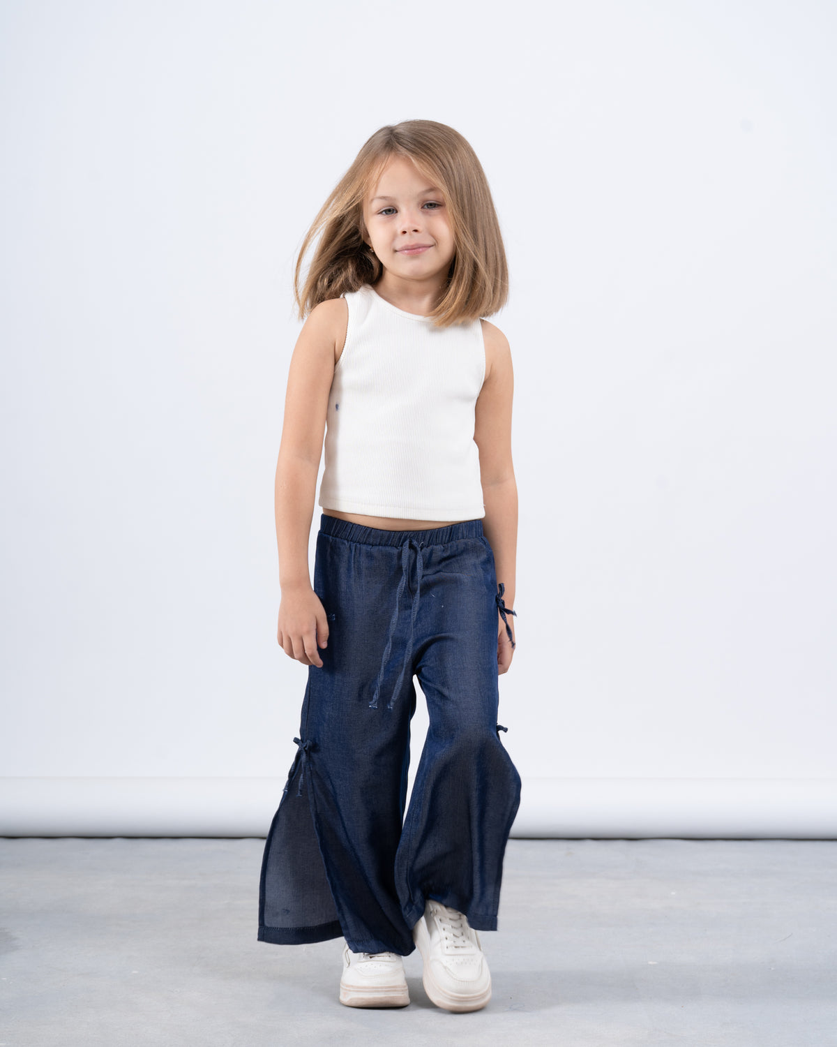 Side Bow Tie Pants With Slit