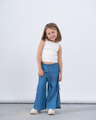 Side Bow Tie Pants With Slit