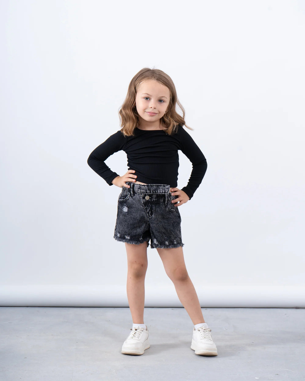 Ribbed Long Sleeve Cross-Back Top - Venti